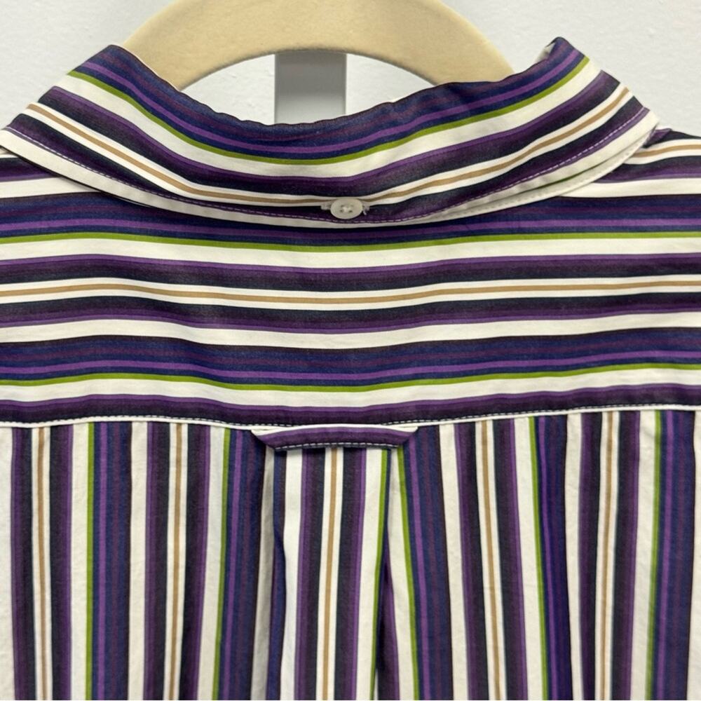 Façonnable Classic Striped Button Down Shirt Purple White XL - Picture 6 of 12